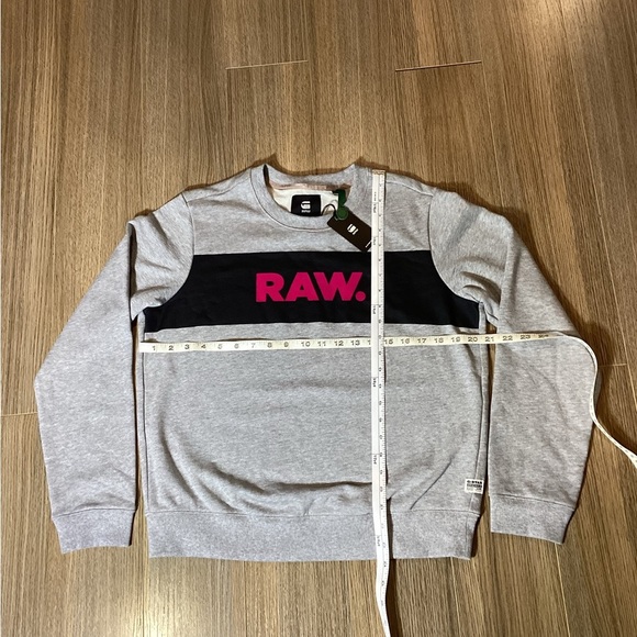 RAW Women’s Gray & Black Crewneck Sweater with Pink Detail – Size L - Picture 3 of 8